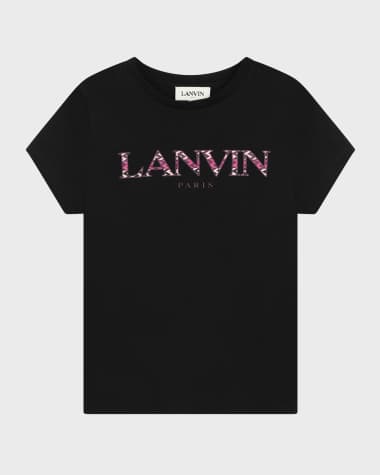 Lanvin Girl's Classic Curb Logo-Print T-Shirt, Size 4-6