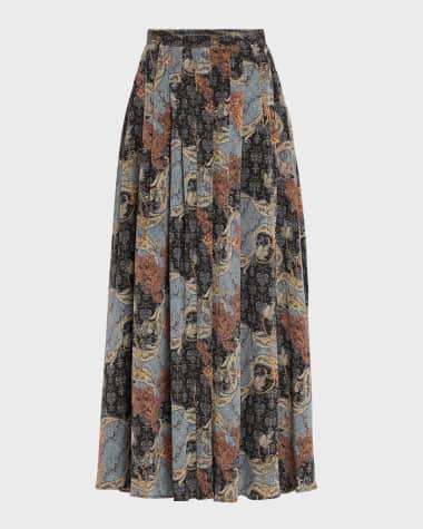 Ulla Johnson Vanna Gathered Silk Maxi Skirt