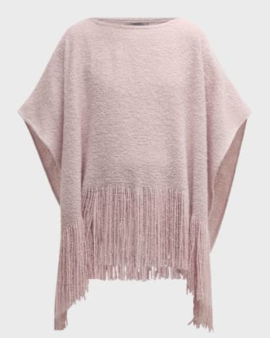 Alonpi Fringed Boucle Cashmere & Silk Poncho