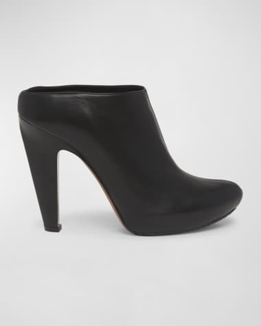 Alexander McQueen The Edge Leather Mule Booties