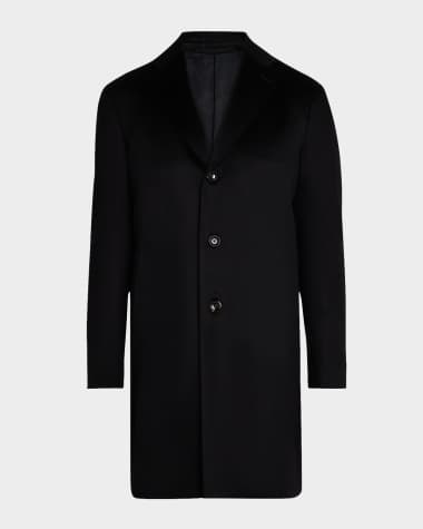 Neiman Marcus Men's Solid Cashmere Topcoat