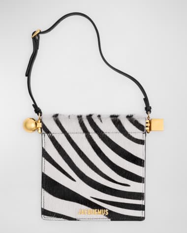 Jacquemus Le Porte Rond Zebra Calf Hair Shoulder Bag