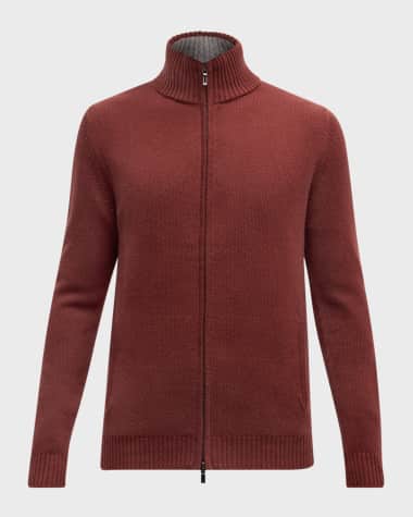 Neiman Marcus Men's Full-Zip Cashmere Sweater