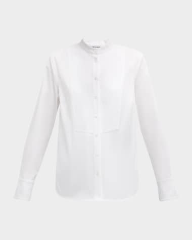Veronica Beard Naya Collared Long-Sleeve Top