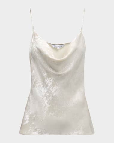 Veronica Beard Sola Brushed Metallic Top