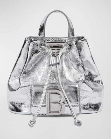 Brandon Blackwood Midori Drawstring Metallic Leather Backpack