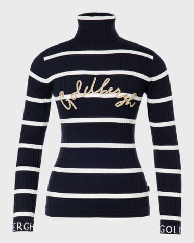 Goldbergh Mimi Striped Long-Sleeve Knit Sweater