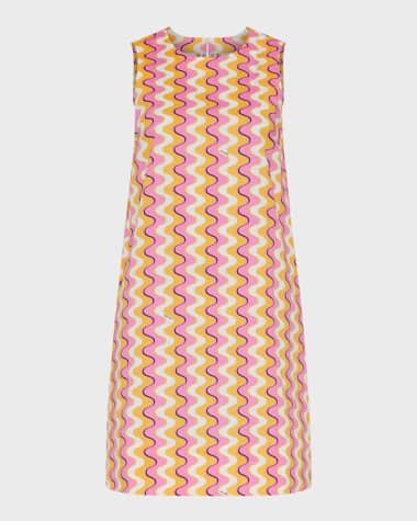 Marella Morina Wavy Striped Cotton Poplin Dress