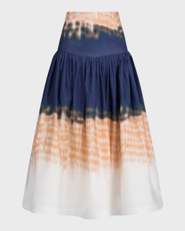 Silvia Tcherassi Halsey Tie-Dye Midi Skirt