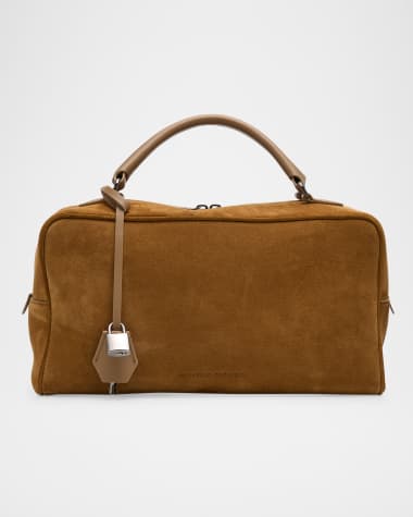 Brunello Cucinelli Boston Large Suede Top-Handle Bag