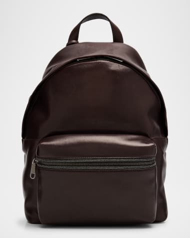 Brunello Cucinelli Monili Zip Leather Backpack