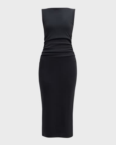Veronica Beard Charissa High-Neck Midi Dress