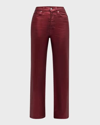 Veronica Beard Crosbie Wide-Leg Coated Jeans