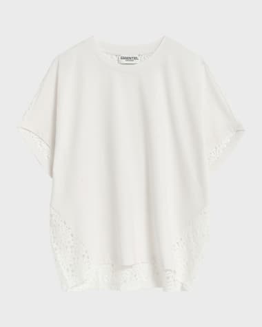 Essentiel Antwerp Gerb Lace-Back Organic Cotton T-Shirt