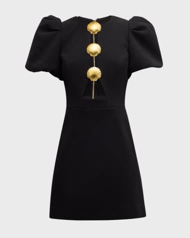 REBECCA VALLANCE Sirene Shell-Embellished Cutout Mini Dress
