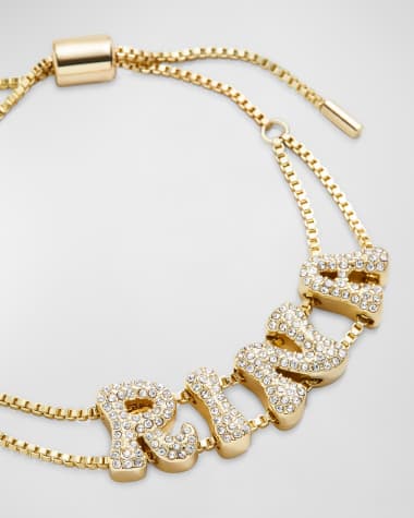 BaubleBar Retro Custom Slider Crystal Letter Bracelet
