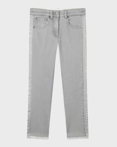 Stella McCartney Kids Girl's Logo-Tape Denim Pants, Size 4-10