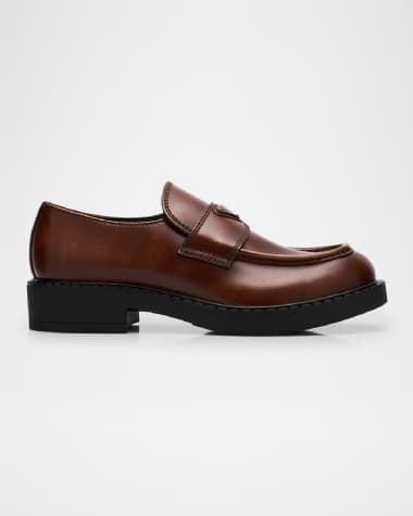 Prada Men's Fume Leather Loafers