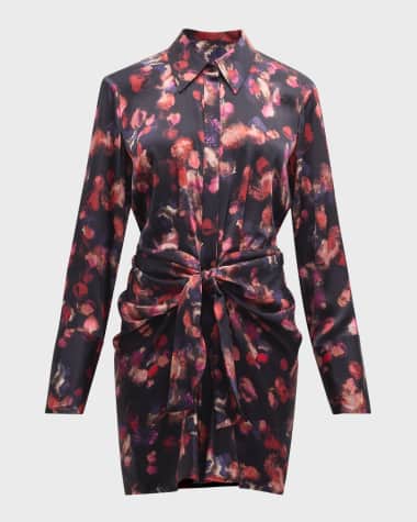 A.L.C. Mia Printed Tie-Front Shirtdress