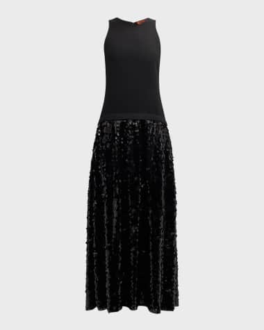 SIMONMILLER Memphis Crepe Sequin Sleeveless Maxi Dress
