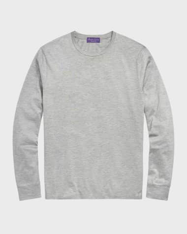 Ralph Lauren Purple Label Men's Silk-Cotton Jersey Long-Sleeve T-Shirt