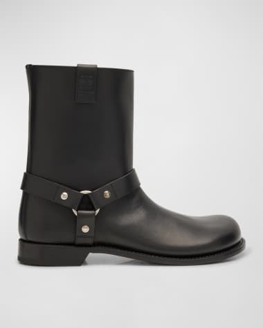 Loewe Men's Campo Leather Biker Boots