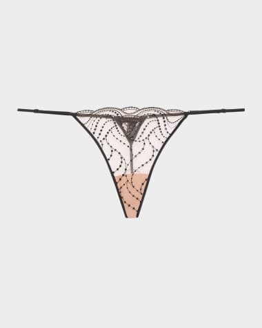 Kiki De Montparnasse Ondule Embroidered Tulle G-String