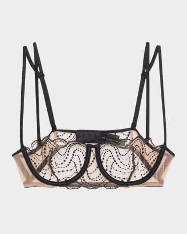 Kiki De Montparnasse Ondule Embroidered Tulle Balconette Bra