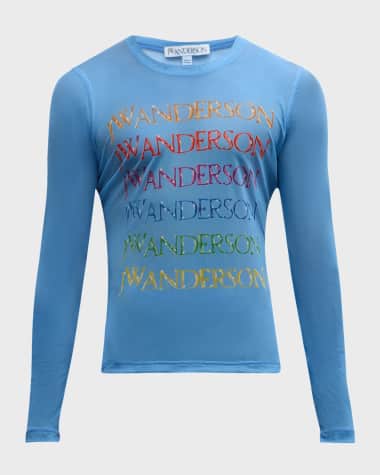 JW Anderson Men's Multi-Logo Mesh T-Shirt