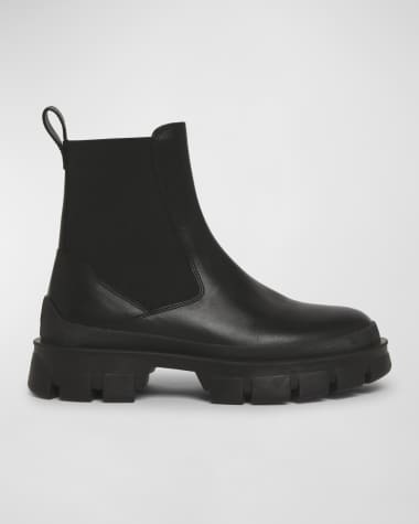 Moncler Hevea Leather Chelsea Ankle Booties