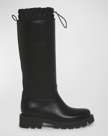 Moncler Kickstream Leather Tall Rain Boots