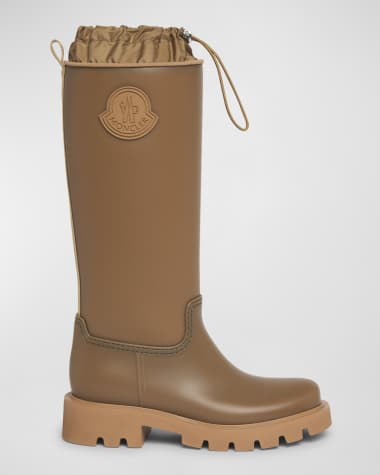 Moncler Kickstream Leather Tall Rain Boots