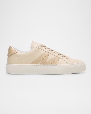 Moncler Monaco Leather Low-Top Sneakers