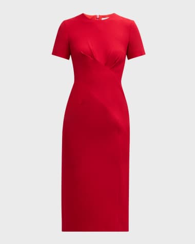 E.Stott Bel Gathered Midi Sheath Dress