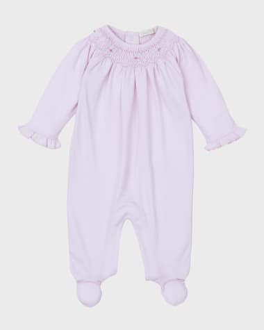 Kissy Kissy Girl's CLB Bishop Hand Smocked Footie, Size Premie-9M