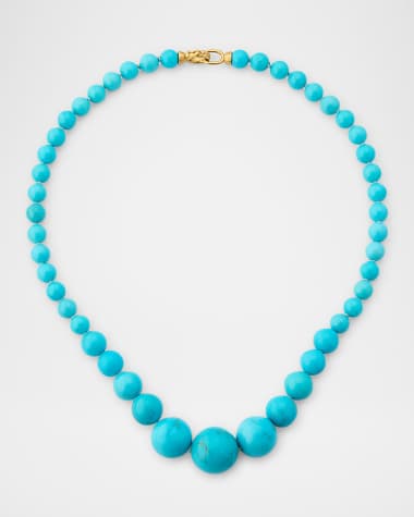 Irene Neuwirth Turquoise Beaded Necklace with 18K Yellow Gold Clasp