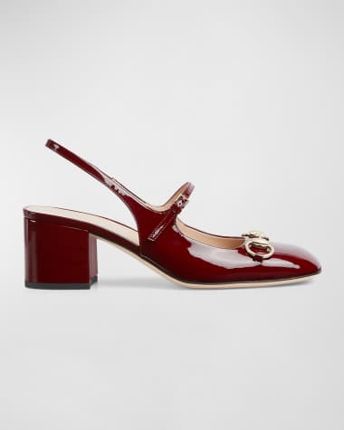 Gucci Lady Patent Bit Slingback Pumps