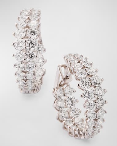 Etho Maria Gemini 18K White Gold Diamond Hoop Earrings