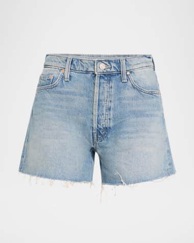 MOTHER The Skipper Short N Long Fray Denim Shorts