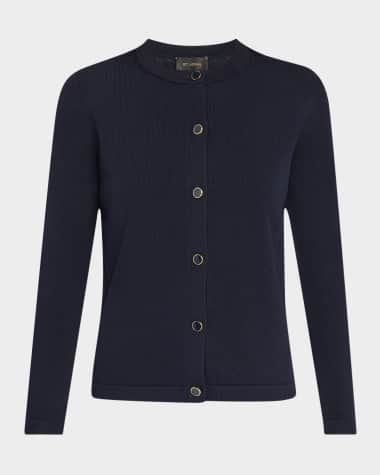 St. John Santiago Knit Crewneck Cardigan