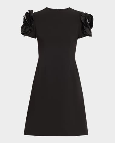 Rickie Freeman for Teri Jon Floral Applique Stretch Crepe Dress