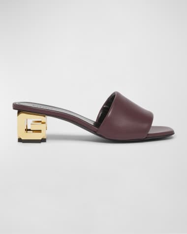 Givenchy Calfskin G Cube-Heel Mule Sandals