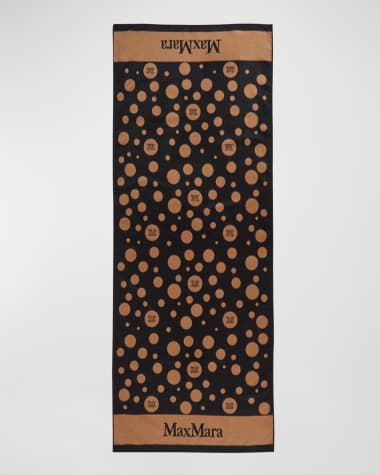 Max Mara Maesta Polka-Dot Jacquard Knit Stole