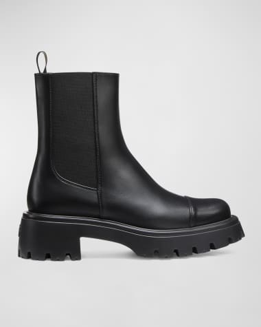Stuart Weitzman Emerson Cap-Toe Leather Chelsea Boots