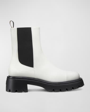 Stuart Weitzman Emerson Cap-Toe Leather Chelsea Boots