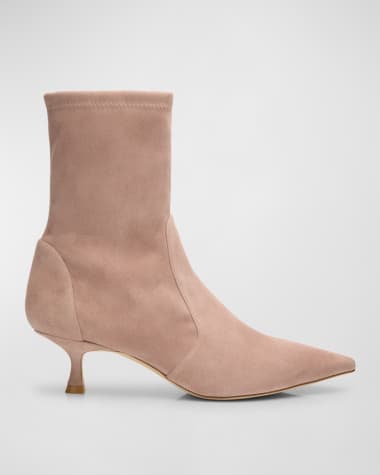 Stuart Weitzman Naomi Stretch Suede Ankle Booties