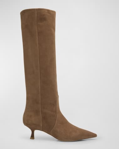 Stuart Weitzman Naomi Suede Kitten Tall Boots