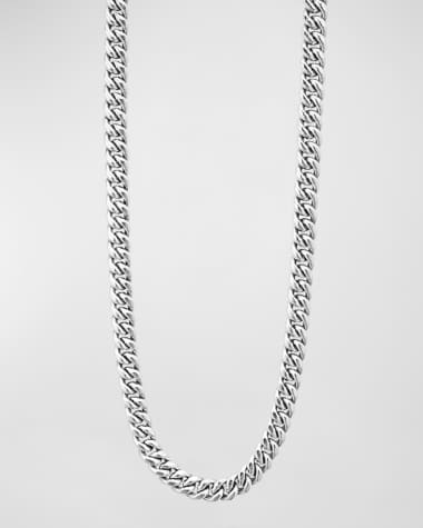 LAGOS Men's Sterling Silver Anthem Curb Chain Necklace, 8mm, 22in