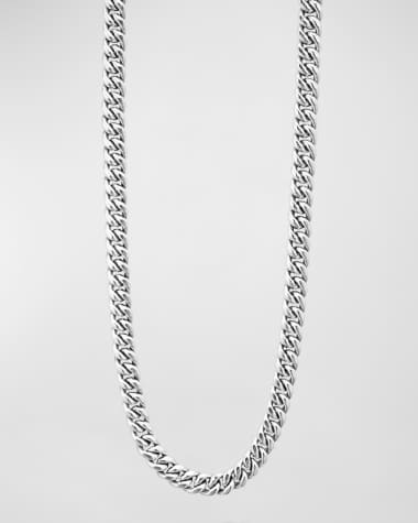 LAGOS Men's Sterling Silver Anthem Curb Chain Necklace, 8mm, 24in