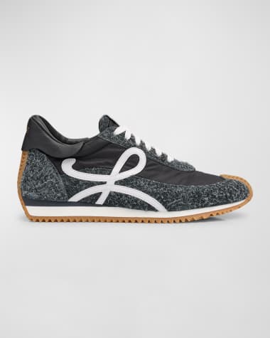 Loewe Men's Flow Runner Nylon and Brushed Suede Sneakers